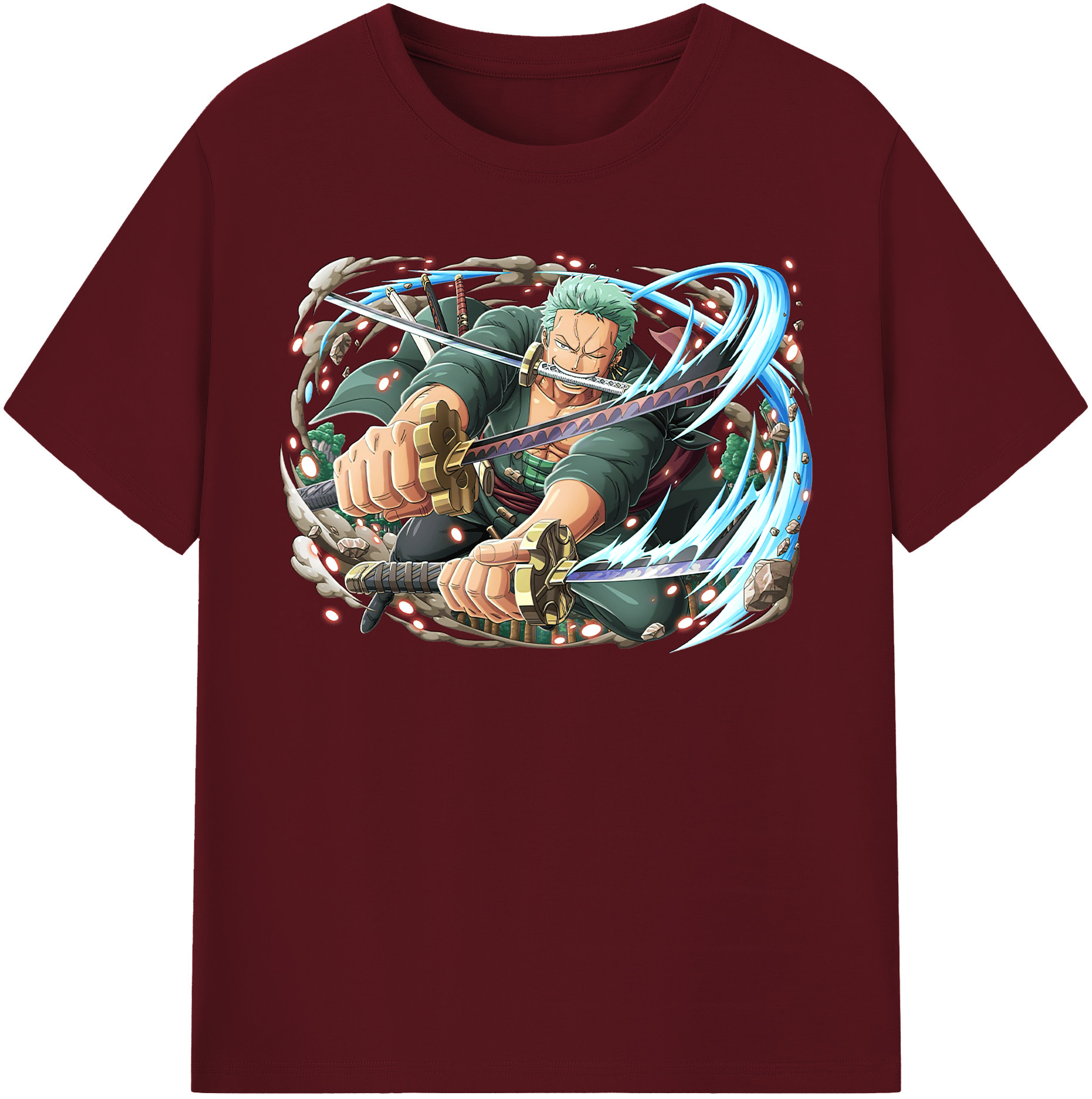 ワンピース ロロノア・ゾロ ONE PIECE Roronoa Zoro 綿100％半袖Tシャツ（フロントプリント）